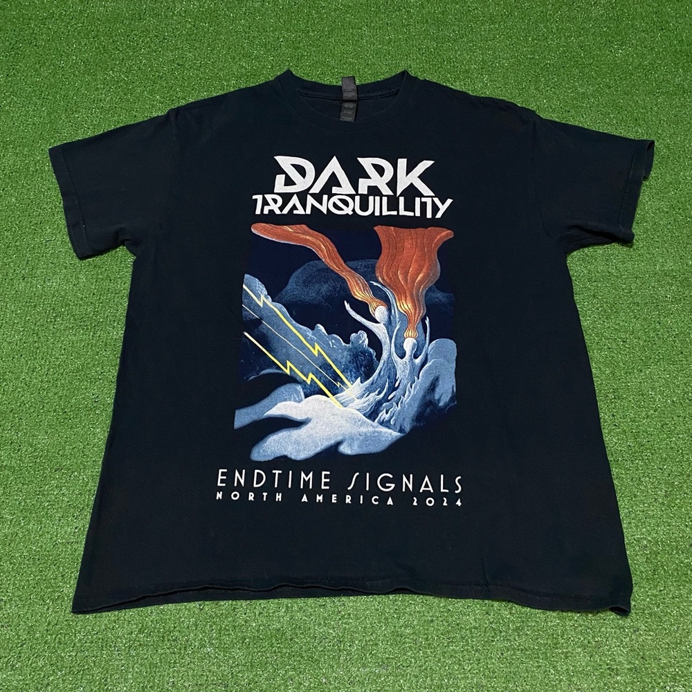 Dark Tranquillity Band T-Shirt Endtime Signals 2024 North America Tour Tee Large